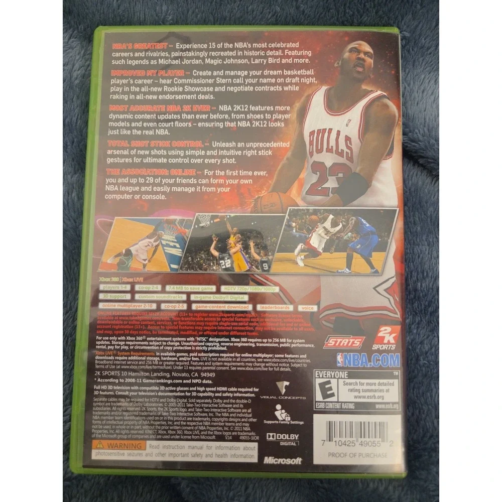 NBA 2K12 (Microsoft Xbox 360, 2011) Basketball Used Tested
